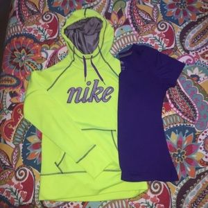 EUC Nike Thermafit Hoodie and Dri-Fit V-Neck